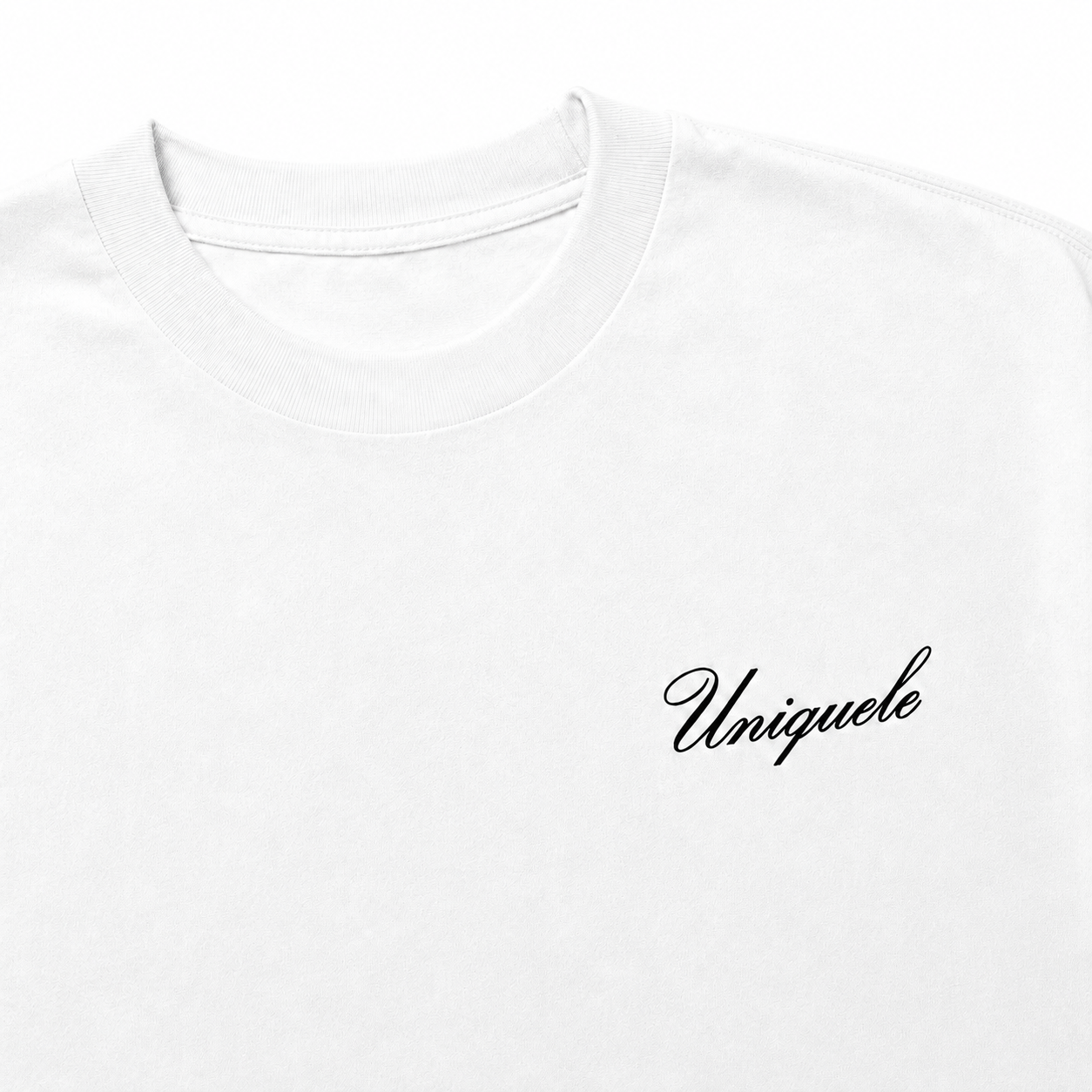 【ご予約商品】クルーネック Tシャツ Made in USA 6.5oz ホワイト×ブラック | uniquele ST2004
