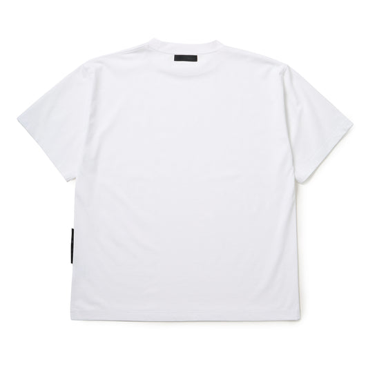 block mock neck t-shirt white WM1001