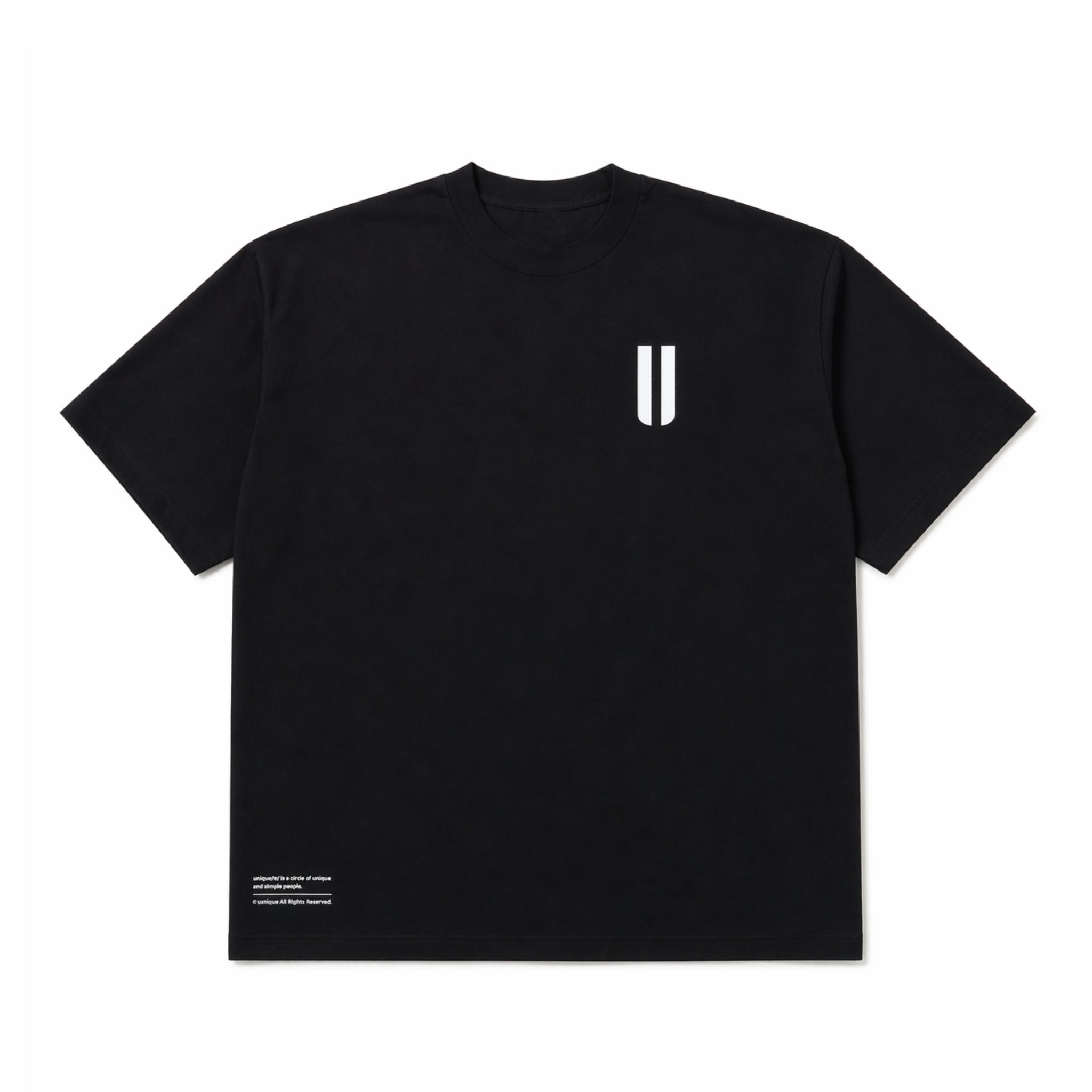 クルーネック Tシャツ Made in USA 6.5oz ブラック×ホワイト