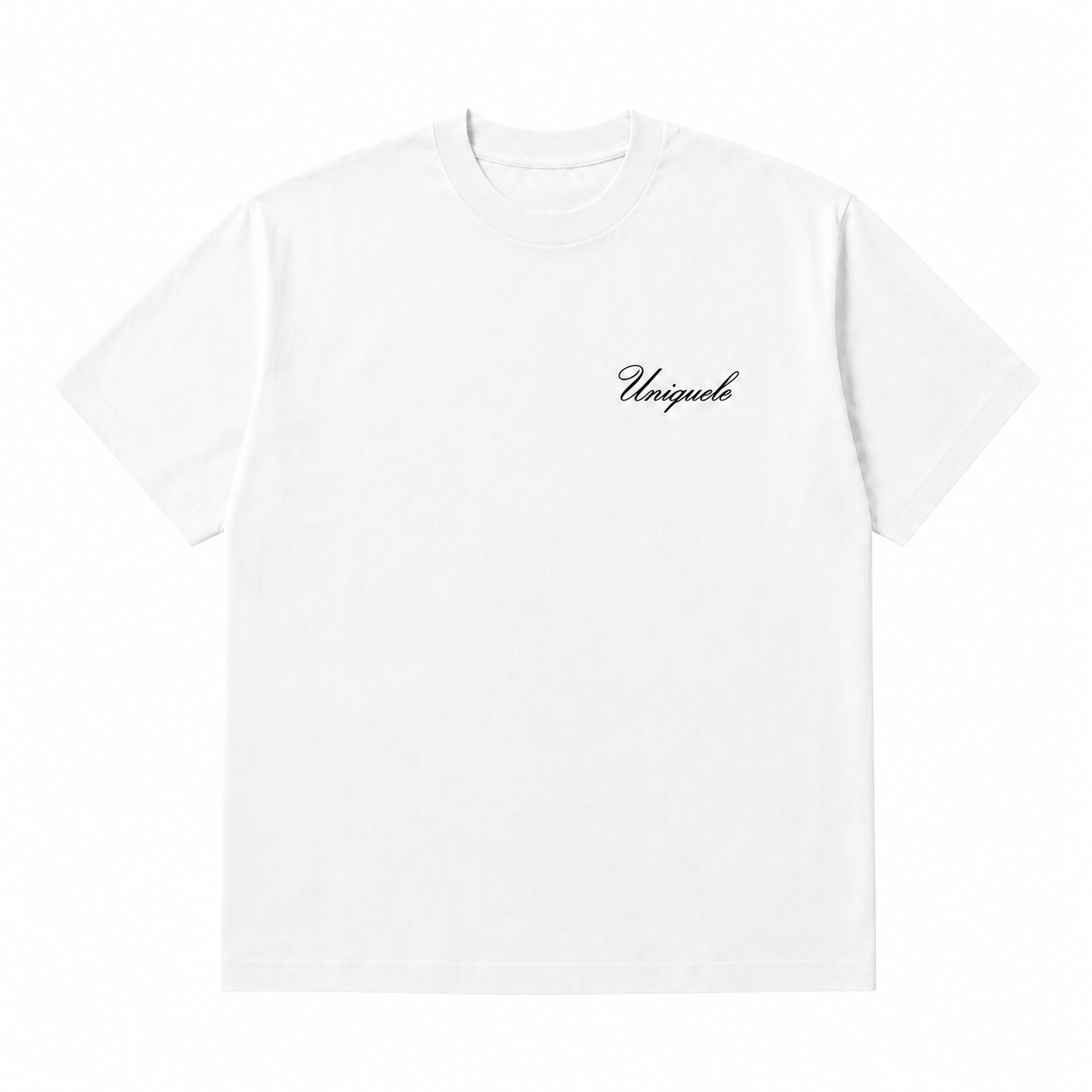 【ご予約商品】クルーネック Tシャツ Made in USA 6.5oz ホワイト×ブラック | uniquele ST2004