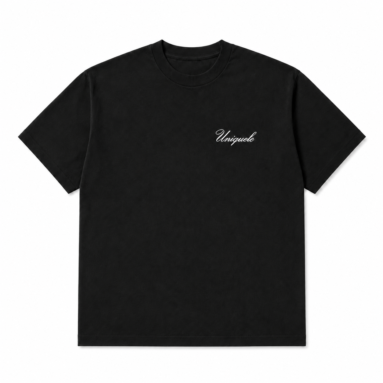 【ご予約商品】クルーネック Tシャツ Made in USA 6.5oz ブラック×ホワイト | uniquele ST2004