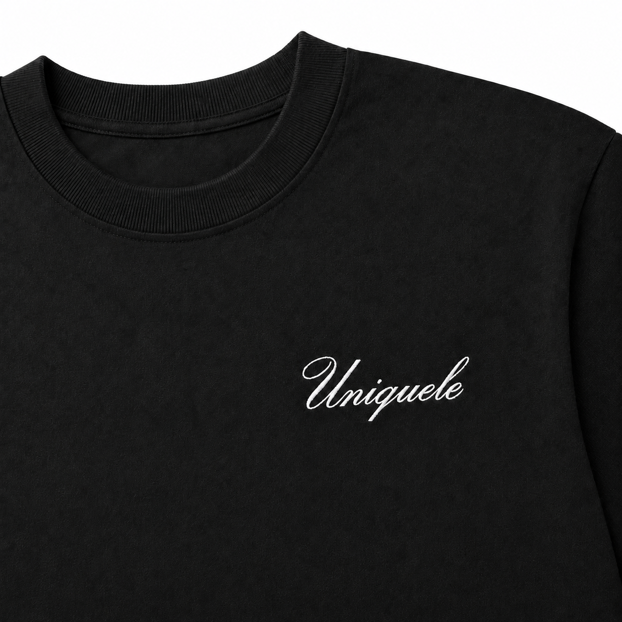 【ご予約商品】クルーネック Tシャツ Made in USA 6.5oz ブラック×ホワイト | uniquele ST2004