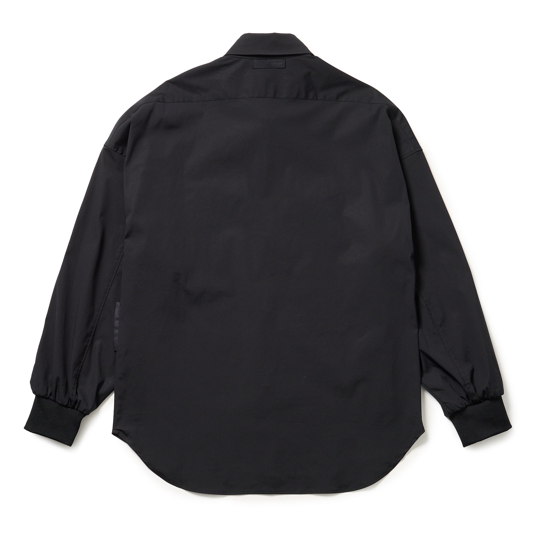 シャツジャケット ストレッチ オーバーサイズ ブラック | uniquele