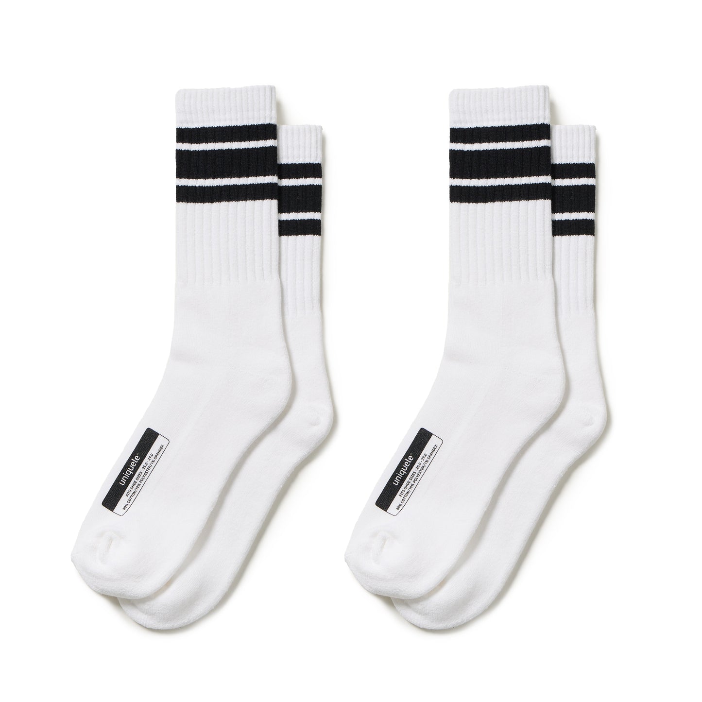THE SOCKS WHITE/BLACK 2SET