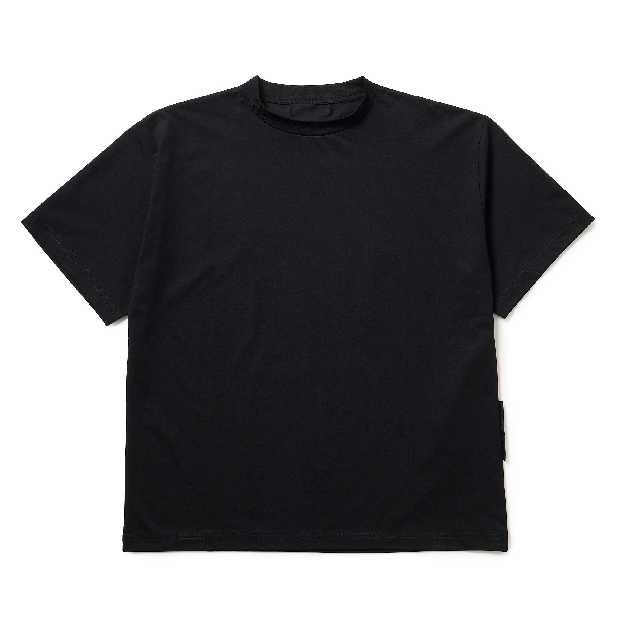 モックネック ボックス Tシャツ ドロップショルダー ブラック