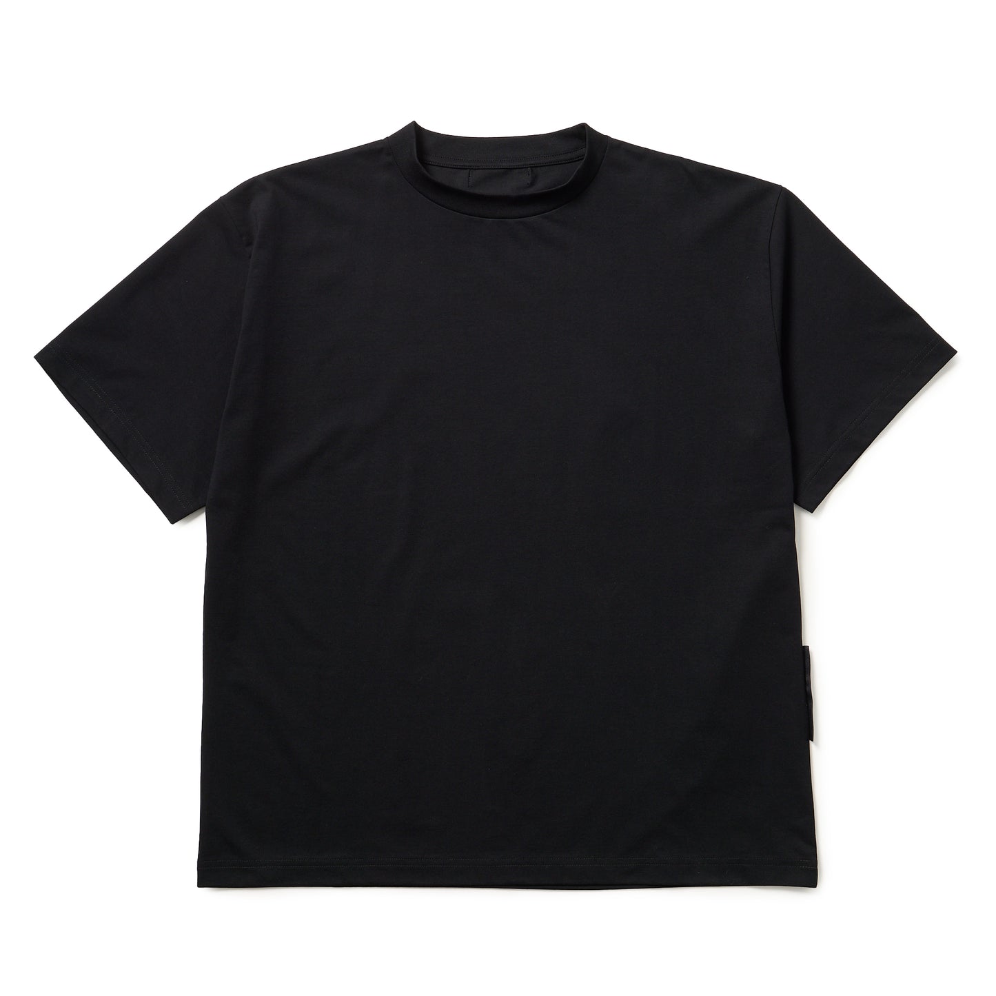 block mock neck t-shirt black WM1001