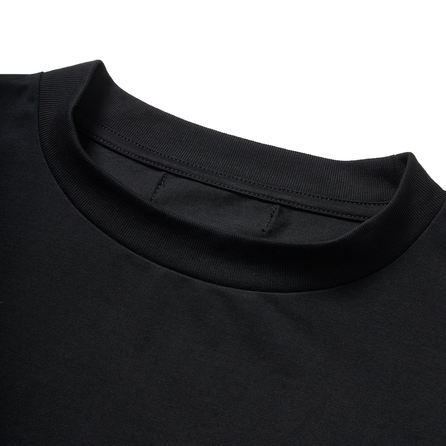 block mock neck t-shirt black WM1001