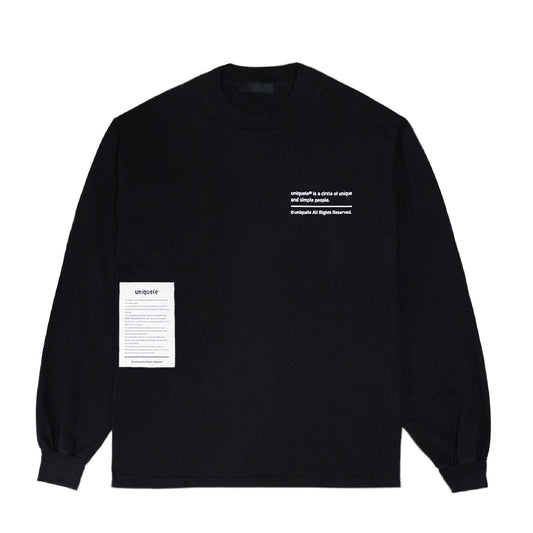 LONG SLEEVE CREW NECK T-SHIRT ロングスリーブ クルーネック ロンT LS2001 BLACK ブラック