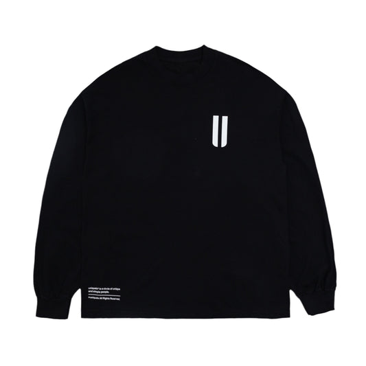 LONG SLEEVE CREW NECK T-SHIRT LS2002 BLACK / WHITE