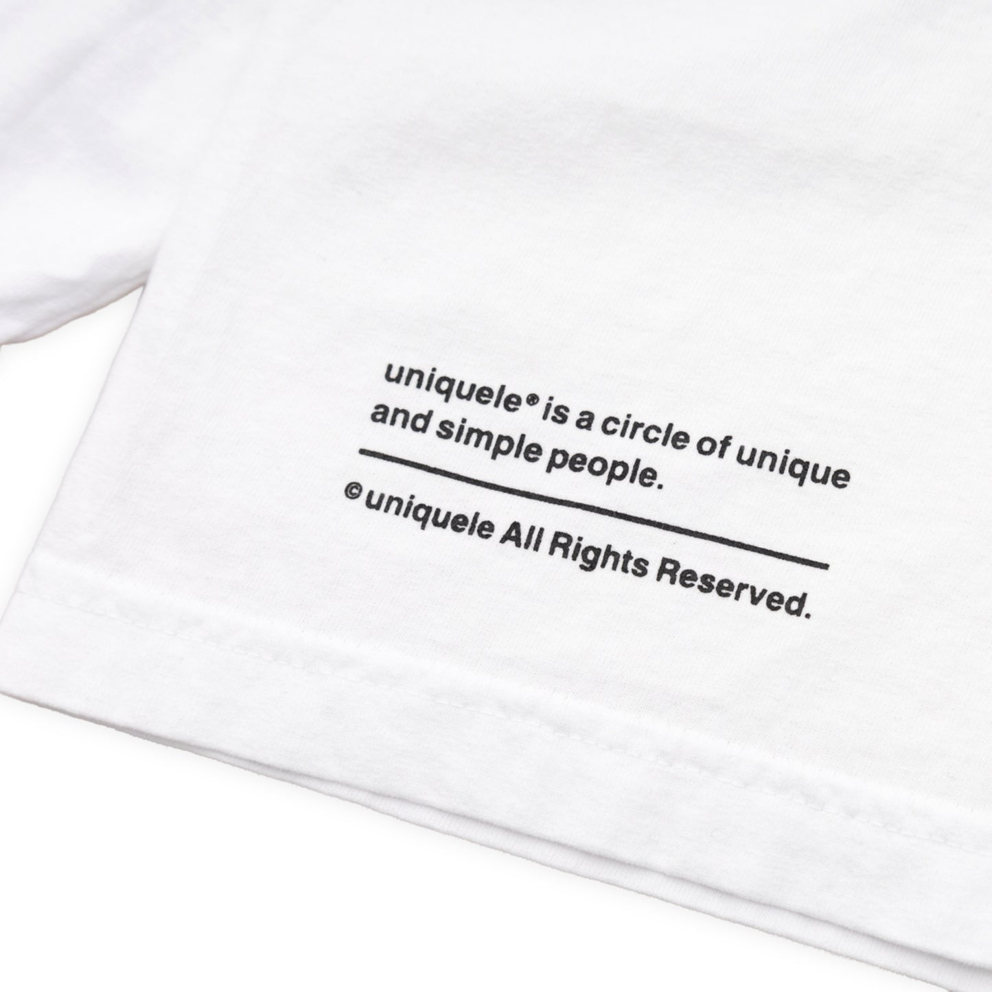 ロンT クルーネック Made in USA 6.5oz ホワイト×ブラック | uniquele LS2002