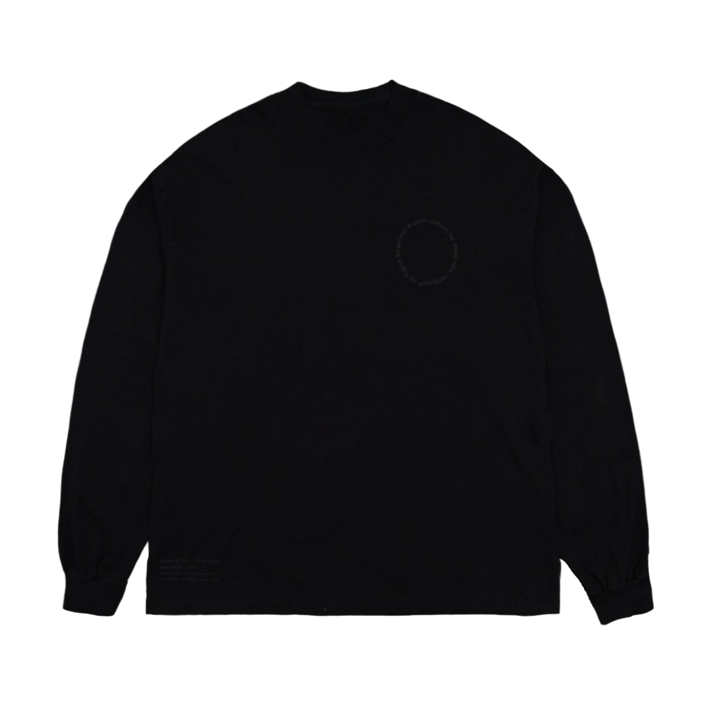 ロンT クルーネック Made in USA 6.5oz ブラック×ブラック uniquele LS2003