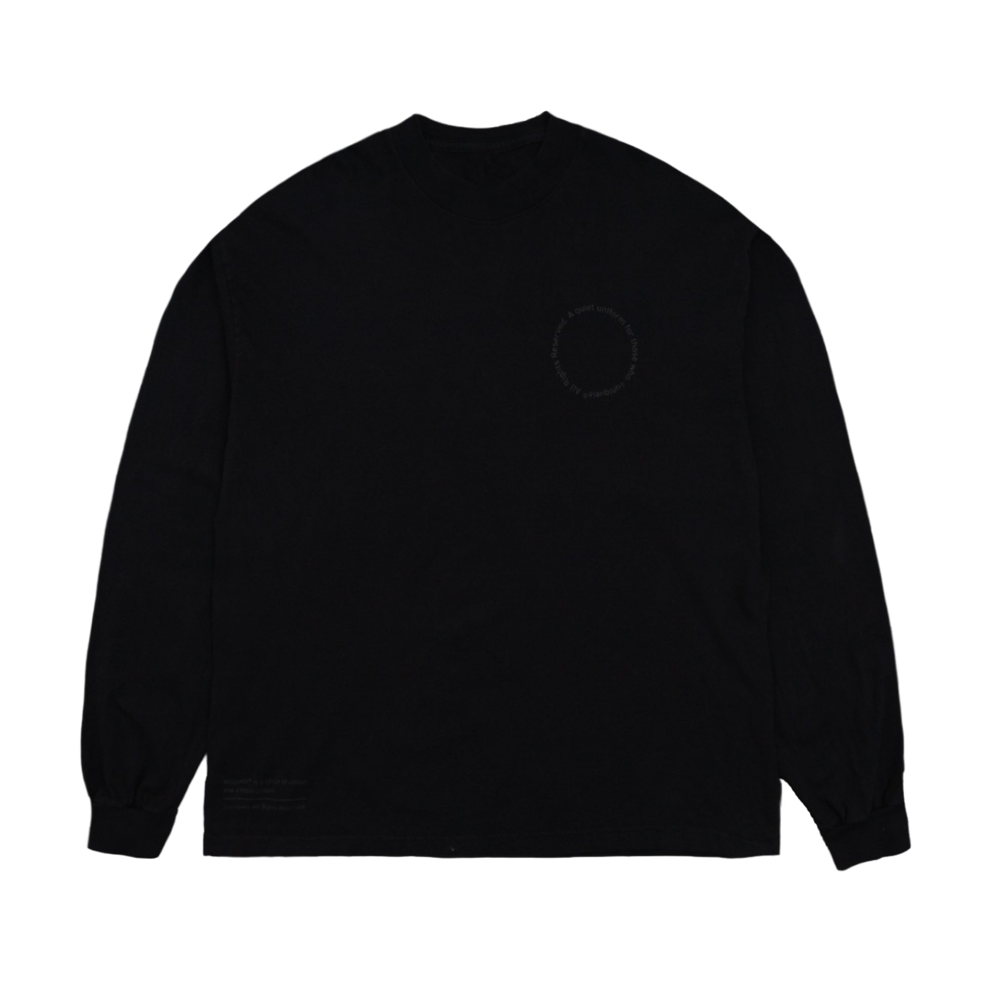 ロンT クルーネック Made in USA 6.5oz ブラック×ブラック uniquele LS2003
