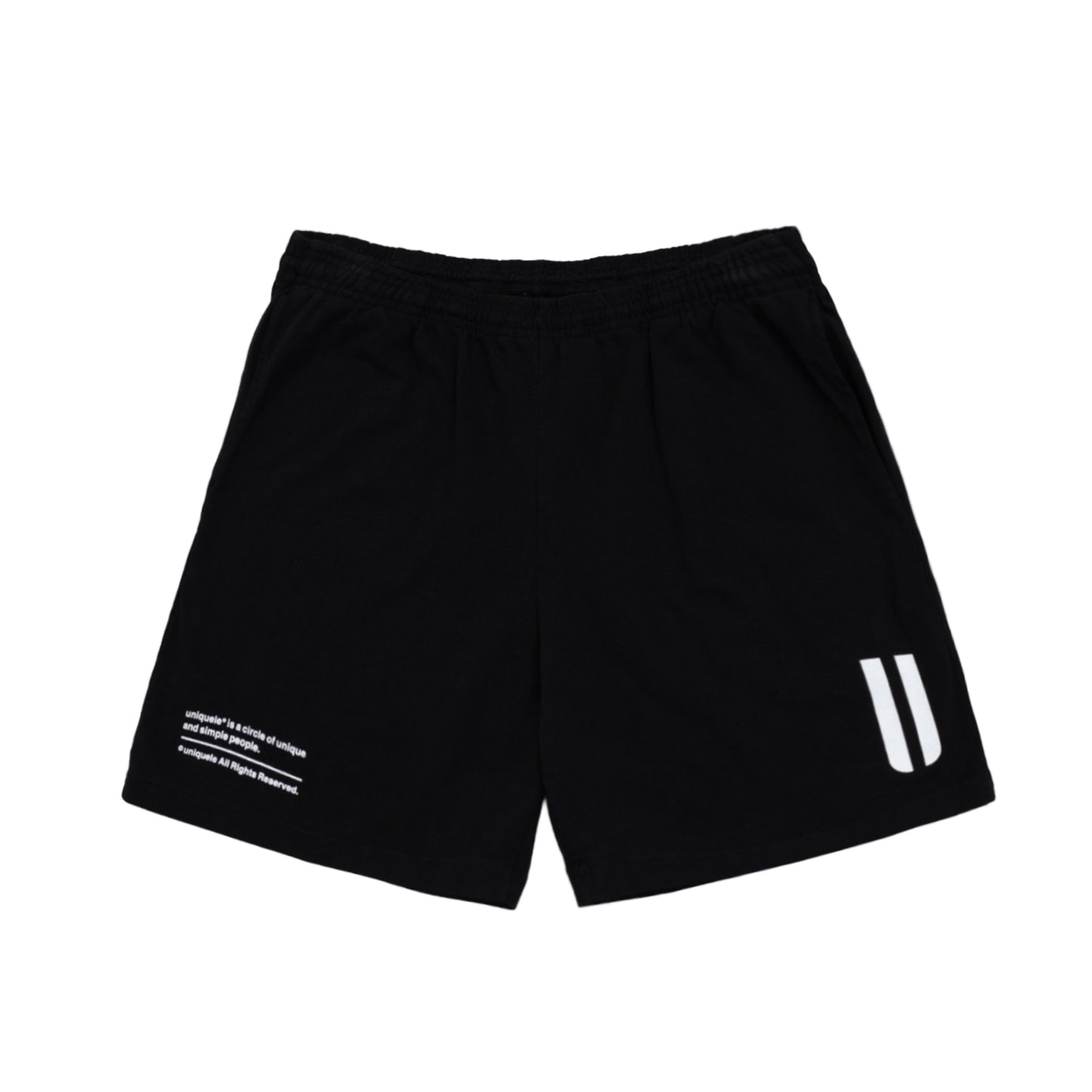 スウェットショーツ Made in USA コットン 8.5oz ブラック×ホワイト uniquele SP2002