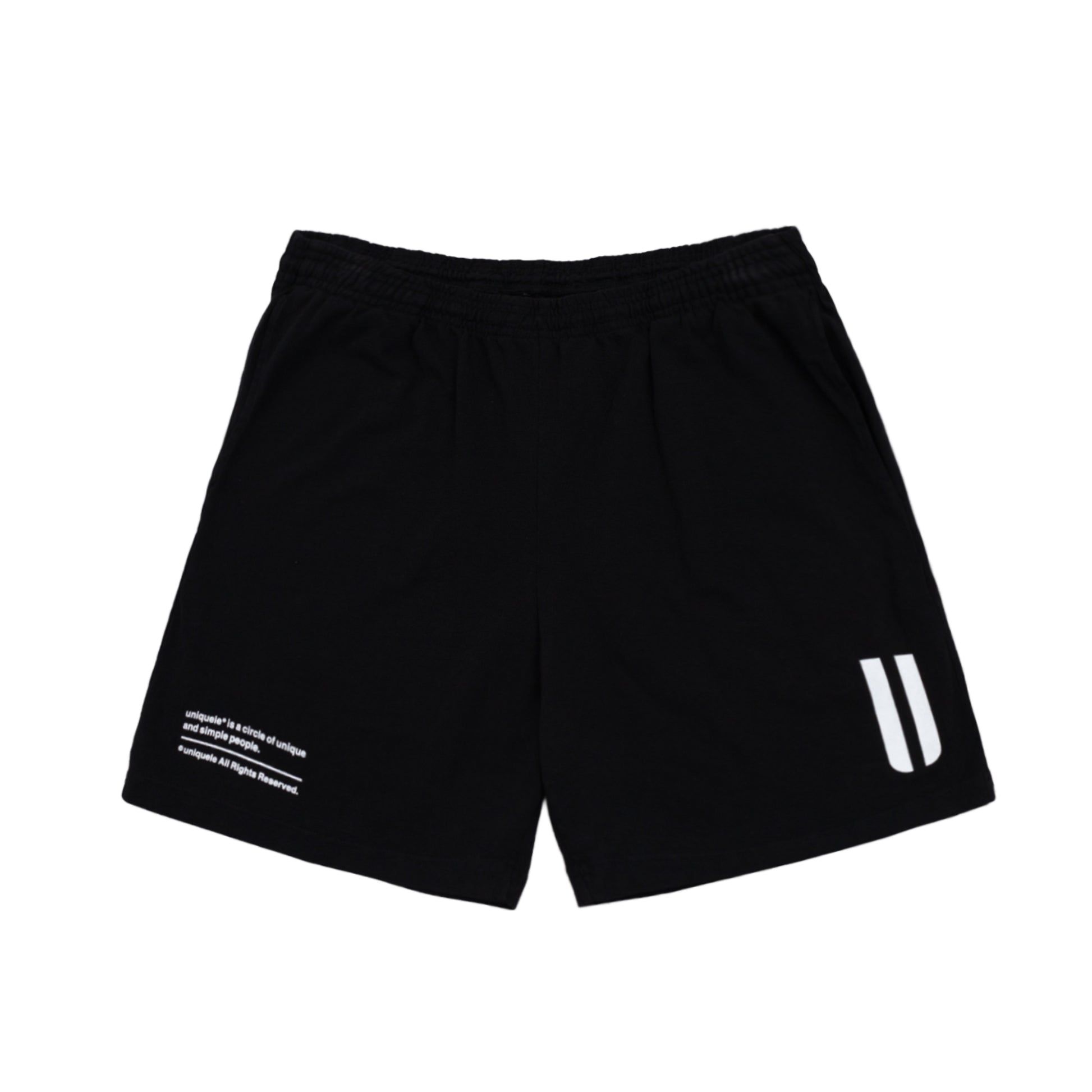 スウェットショーツ Made in USA コットン 8.5oz ブラック×ホワイト uniquele SP2002