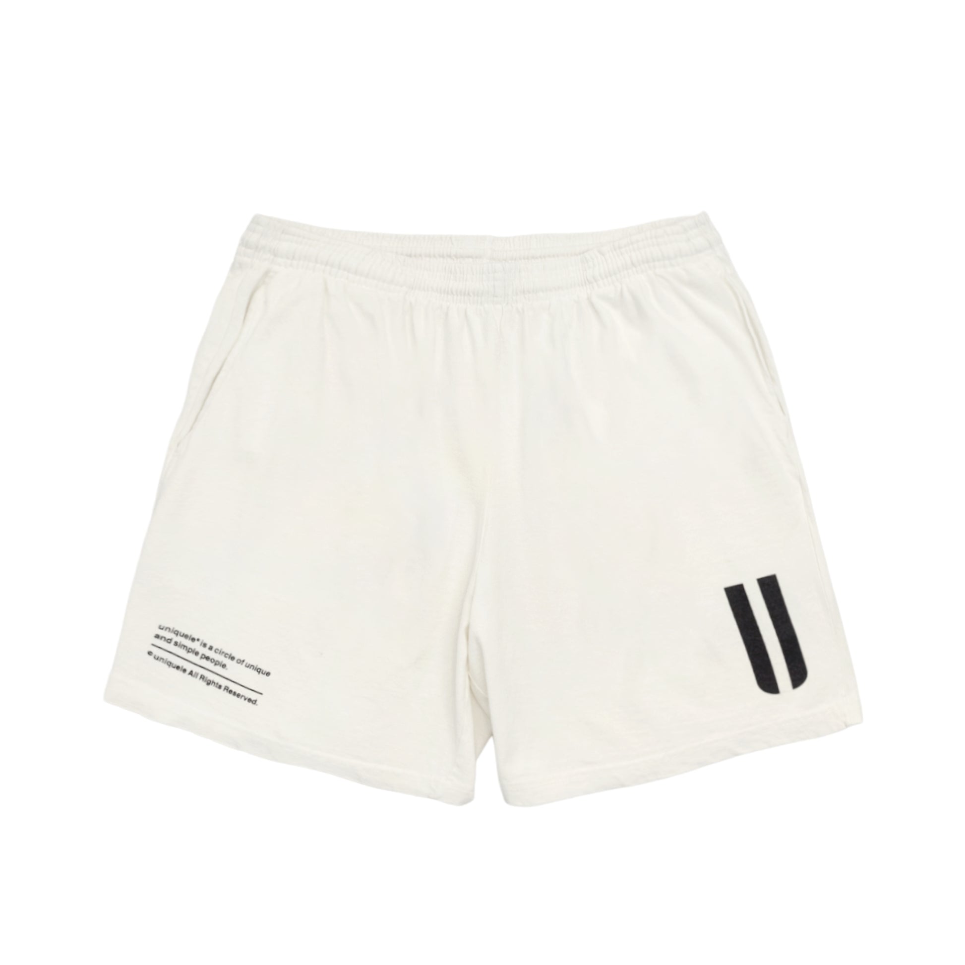 スウェットショーツ Made in USA コットン 8.5oz オフホワイト×ブラック uniquele SP2002