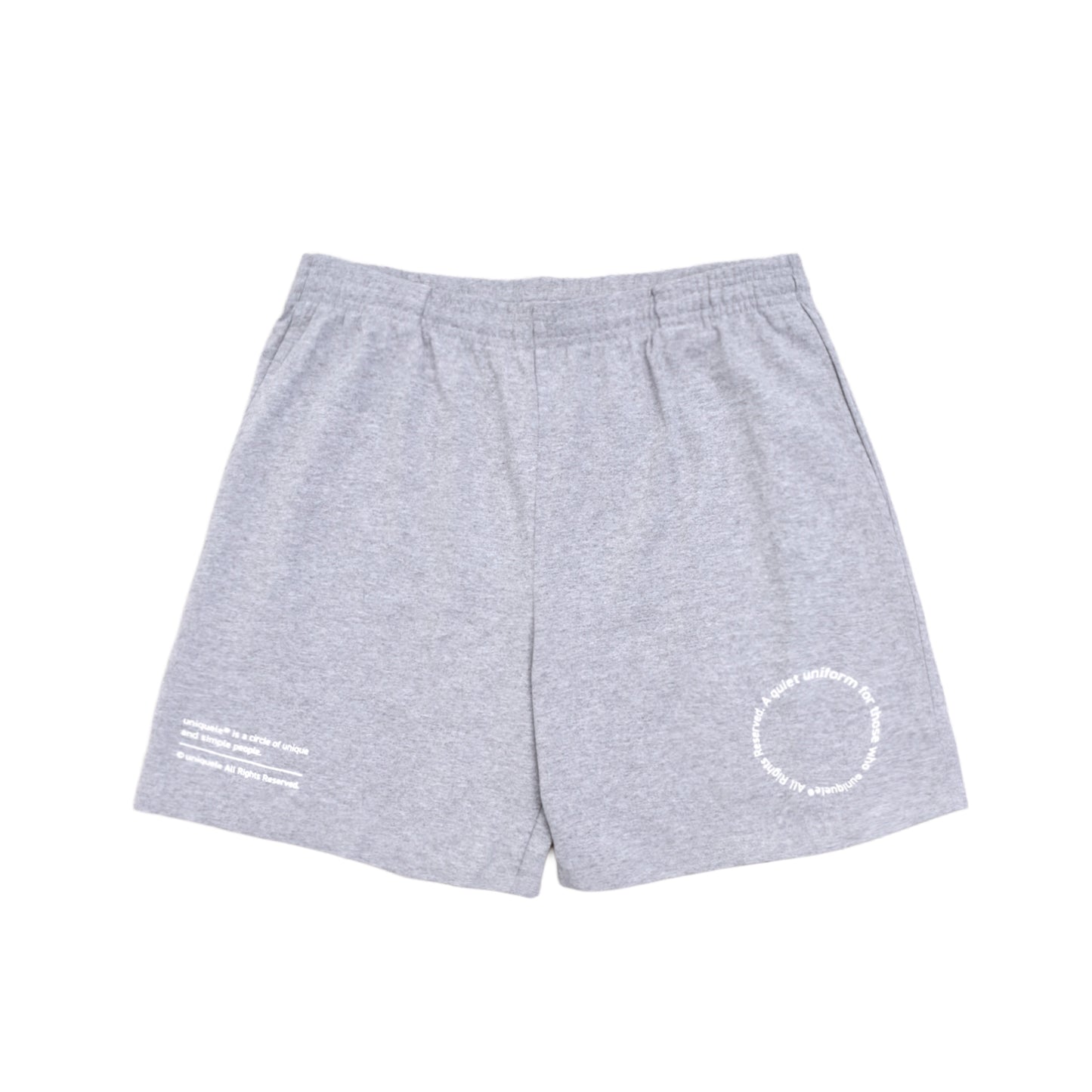 スウェットショーツ Made in USA コットン 8.5oz アッシュグレー×ホワイト uniquele SP2003
