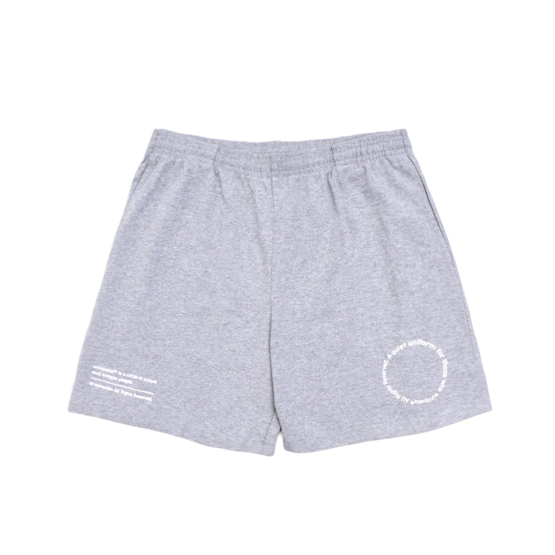 スウェットショーツ Made in USA コットン 8.5oz アッシュグレー×ホワイト uniquele SP2003