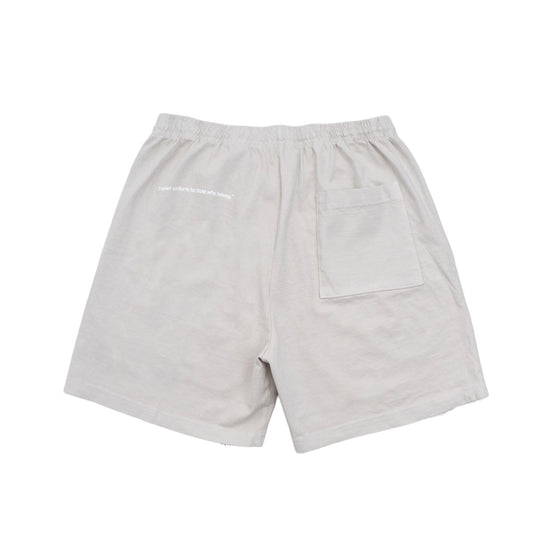 HEAVY JERSEY SWEAT SHORT SP2003 CEMENT / WHITE