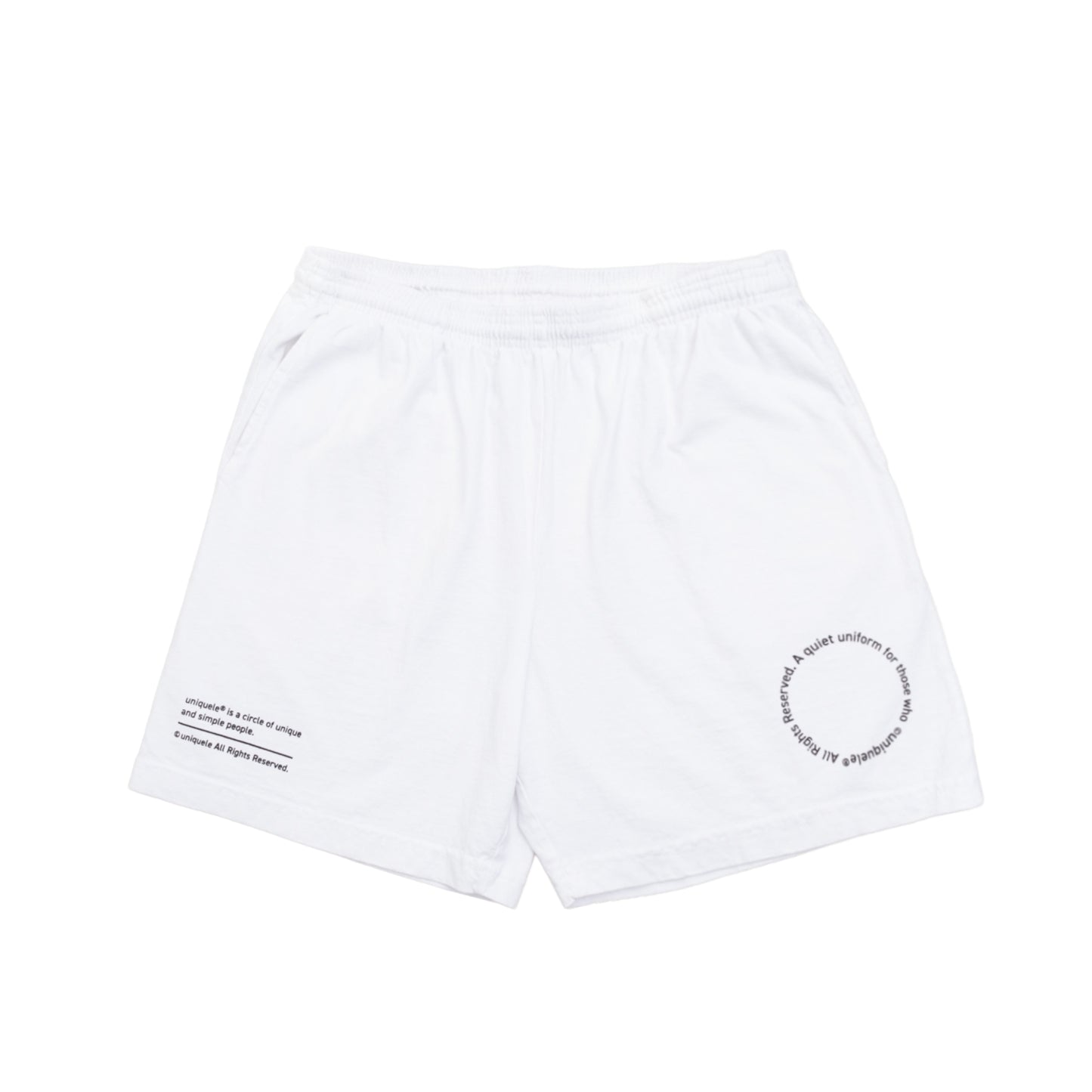 スウェットショーツ Made in USA コットン 8.5oz ホワイト×ブラック uniquele SP2003
