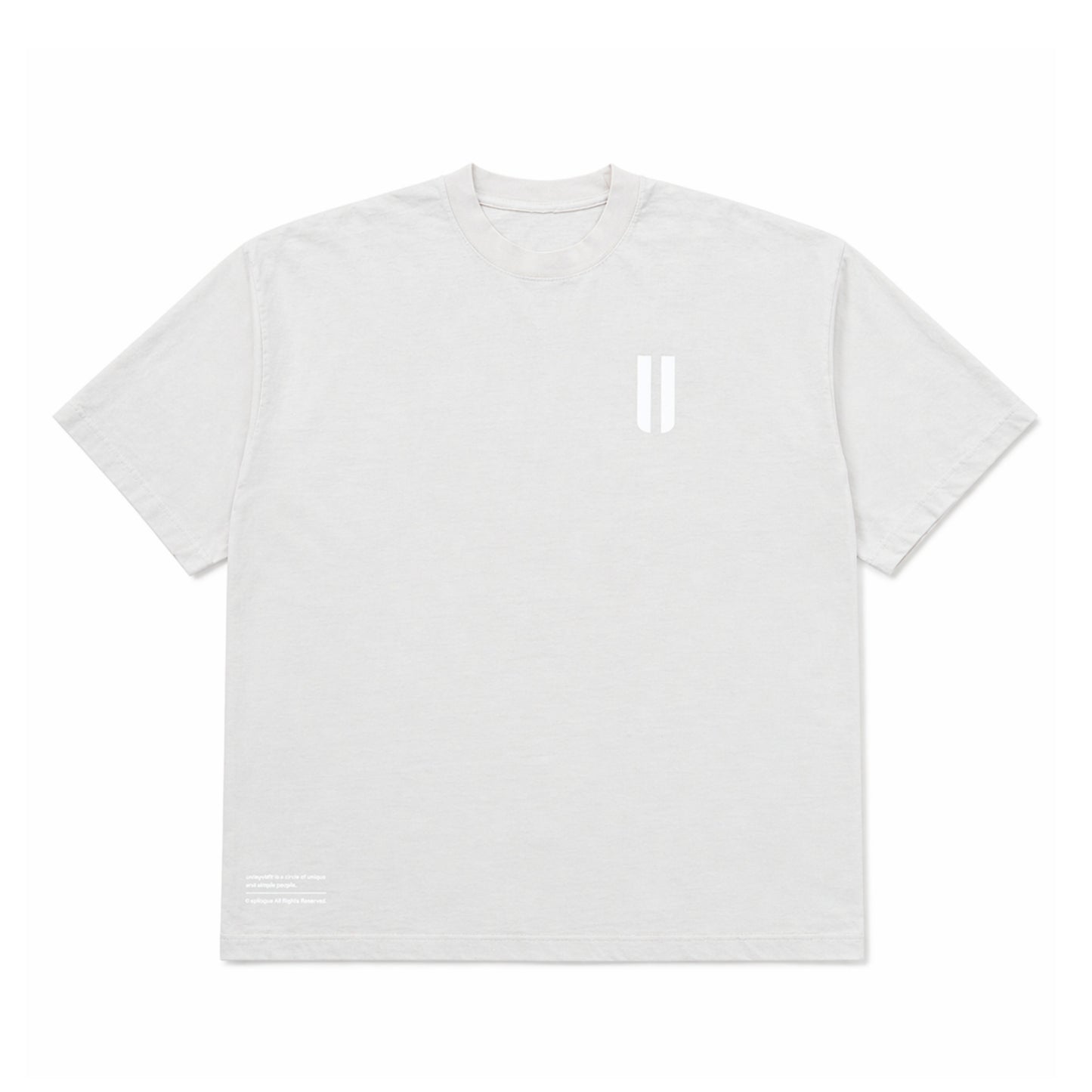 クルーネック Tシャツ Made in USA 6.5oz セメント×ホワイト | uniquele ST2002