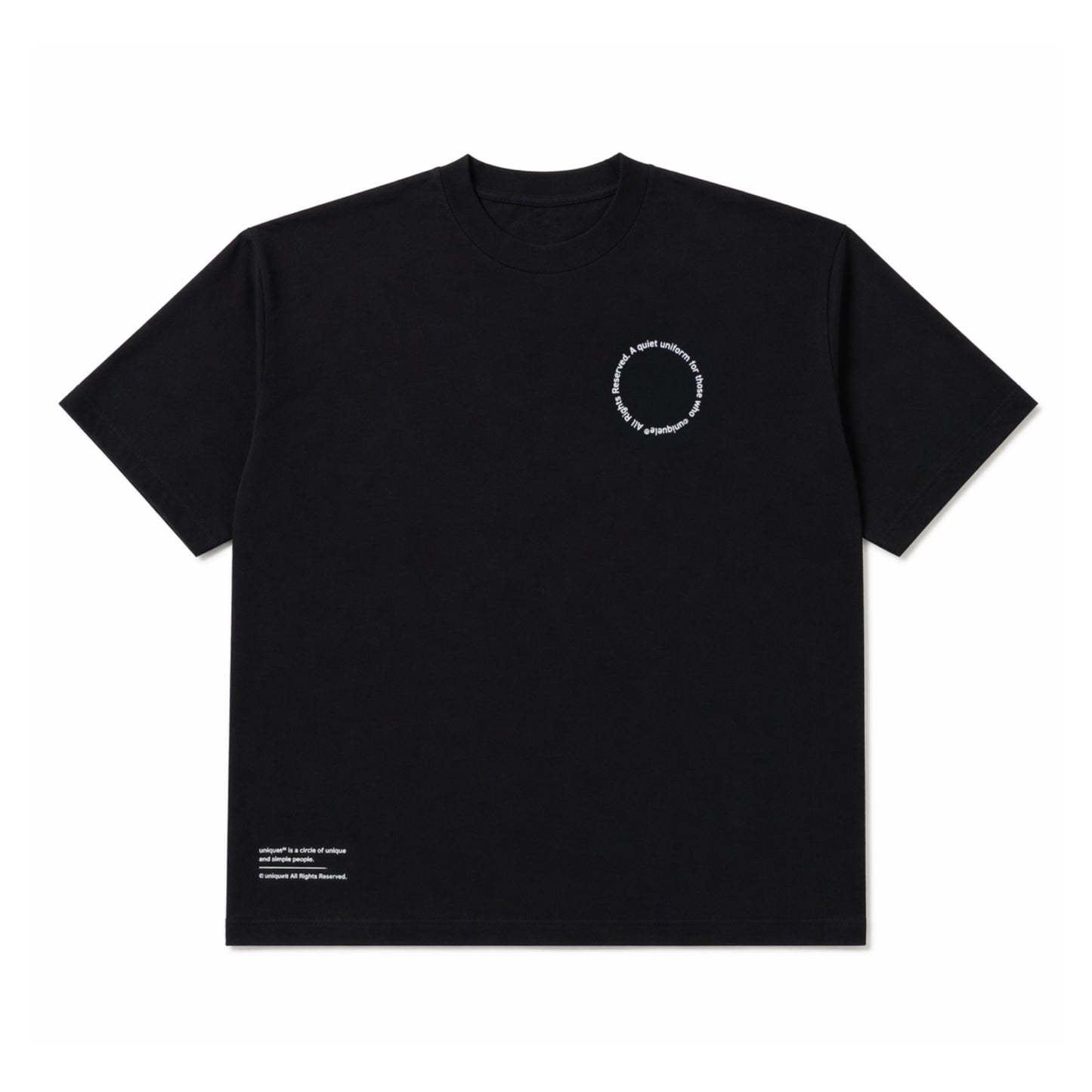クルーネック Tシャツ Made in USA 6.5oz ブラック×ホワイト | uniquele ST2003