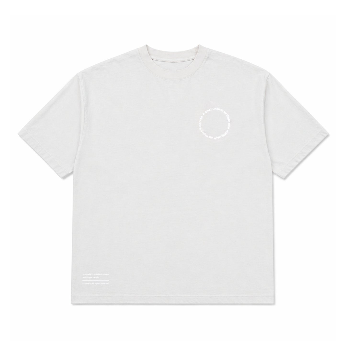 クルーネック Tシャツ Made in USA 6.5oz セメント×ホワイト | uniquele ST2003