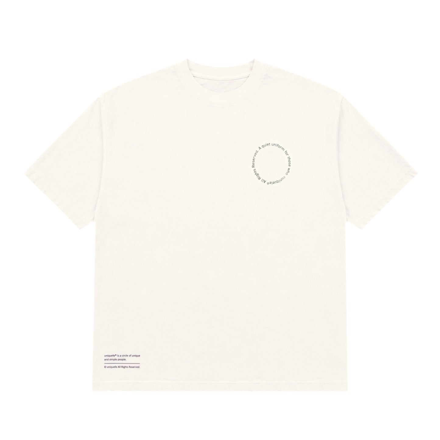 クルーネック Tシャツ Made in USA 6.5oz オフホワイト×ブラック | uniquele ST2003